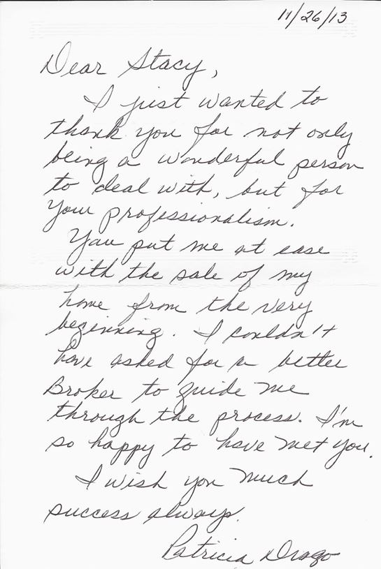 Pat Drago testimonial letter