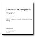 DTS/BOA Cooperative Short Sales Certificate