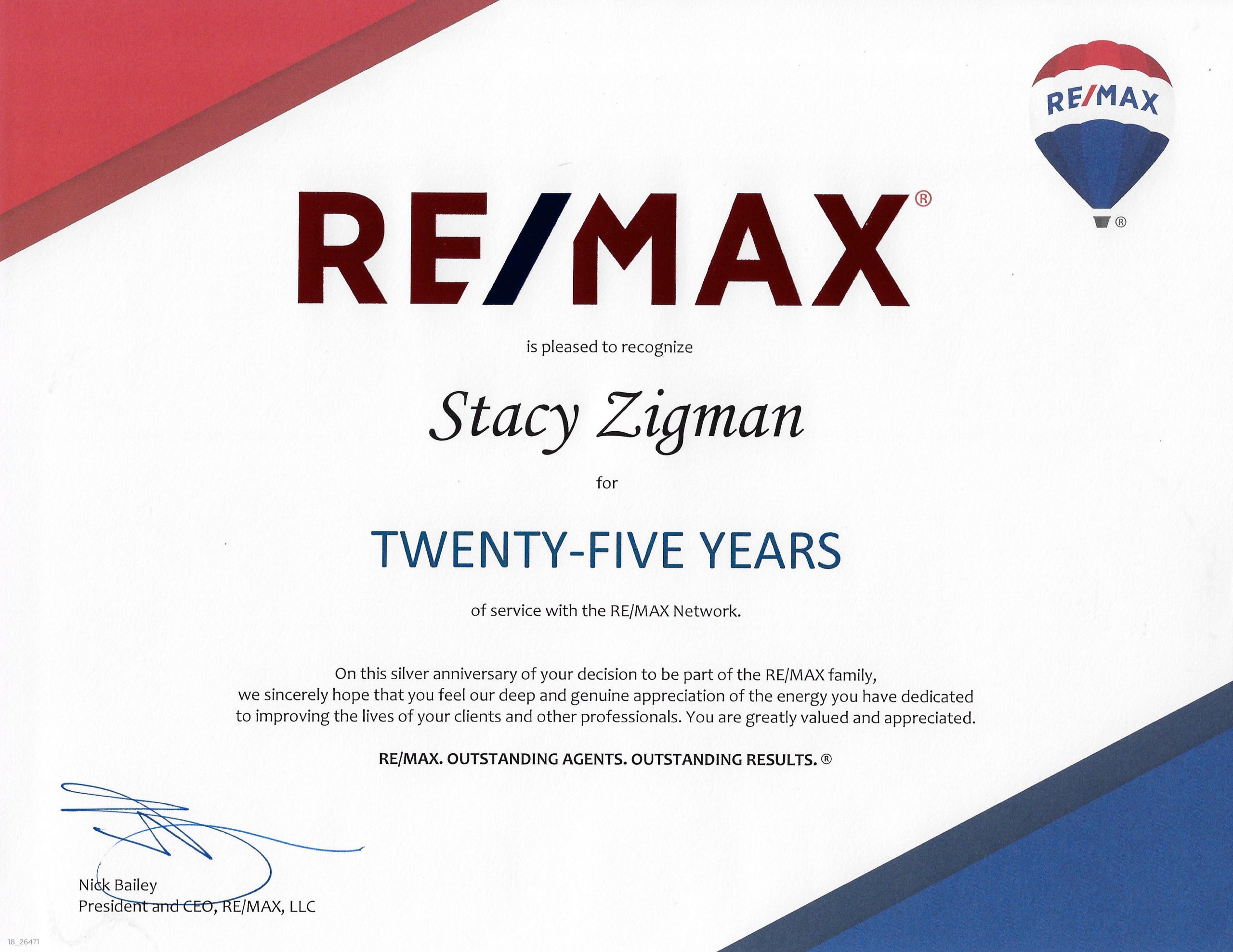 RE/MAX 20 Year Award